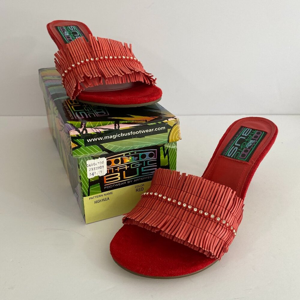Magic Bus Footwear by Arteffects High Hula Red Heels Womens 7.5
